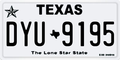 TX license plate DYU9195