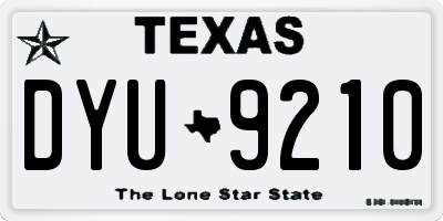 TX license plate DYU9210
