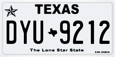 TX license plate DYU9212