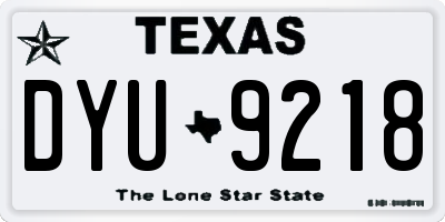 TX license plate DYU9218