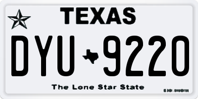 TX license plate DYU9220