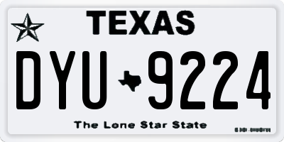 TX license plate DYU9224