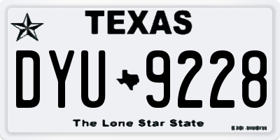 TX license plate DYU9228
