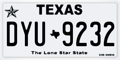 TX license plate DYU9232