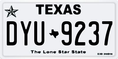 TX license plate DYU9237