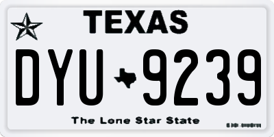 TX license plate DYU9239