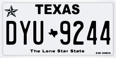 TX license plate DYU9244