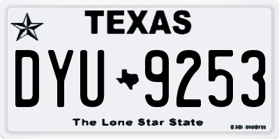 TX license plate DYU9253