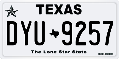 TX license plate DYU9257