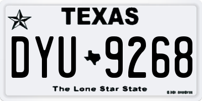 TX license plate DYU9268