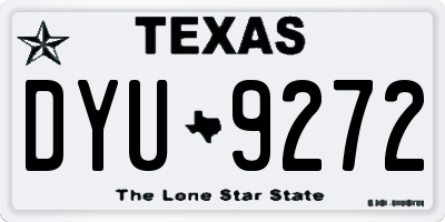 TX license plate DYU9272