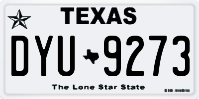 TX license plate DYU9273