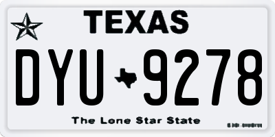 TX license plate DYU9278