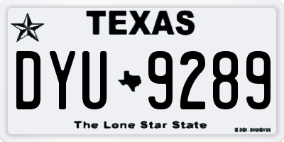 TX license plate DYU9289
