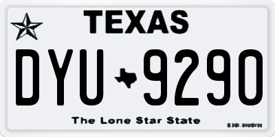 TX license plate DYU9290