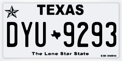 TX license plate DYU9293