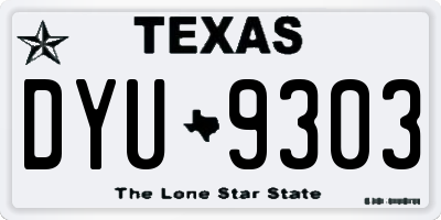 TX license plate DYU9303