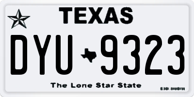 TX license plate DYU9323