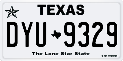 TX license plate DYU9329