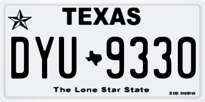 TX license plate DYU9330