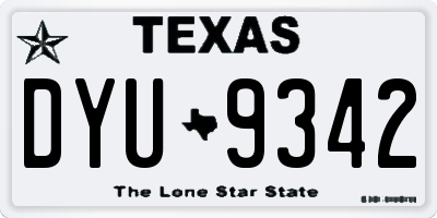 TX license plate DYU9342