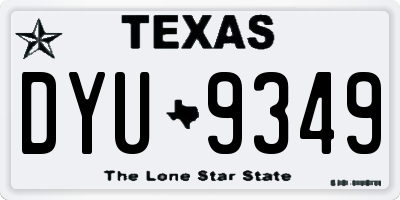 TX license plate DYU9349