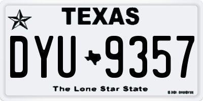 TX license plate DYU9357