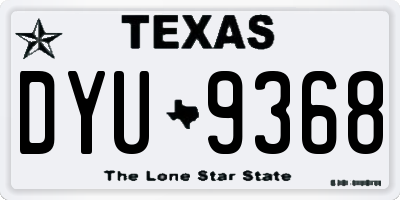 TX license plate DYU9368