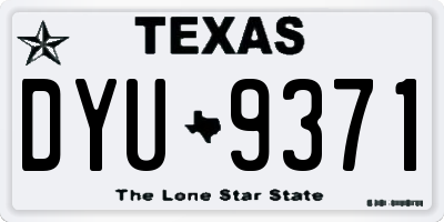 TX license plate DYU9371