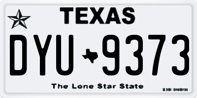 TX license plate DYU9373