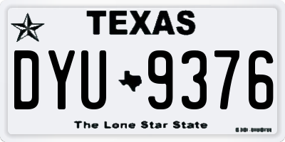 TX license plate DYU9376