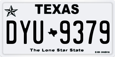 TX license plate DYU9379