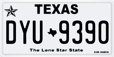 TX license plate DYU9390