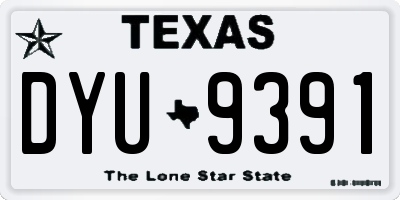 TX license plate DYU9391