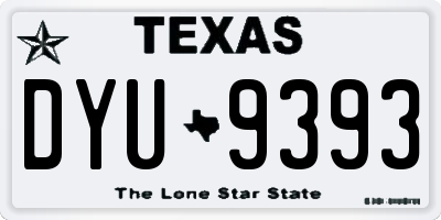 TX license plate DYU9393