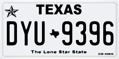 TX license plate DYU9396