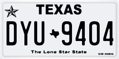 TX license plate DYU9404