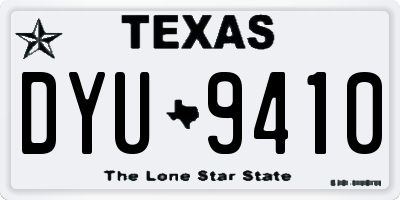 TX license plate DYU9410