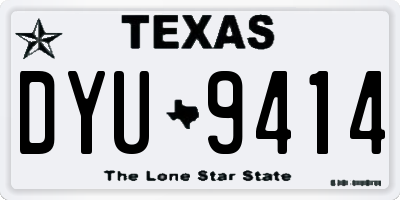 TX license plate DYU9414