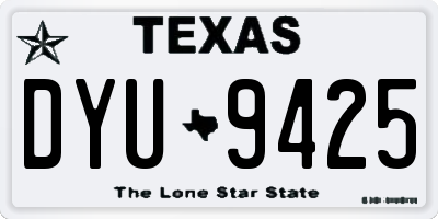 TX license plate DYU9425