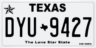 TX license plate DYU9427