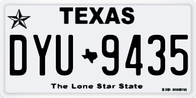 TX license plate DYU9435