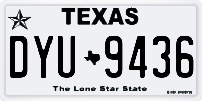 TX license plate DYU9436