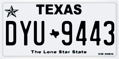 TX license plate DYU9443