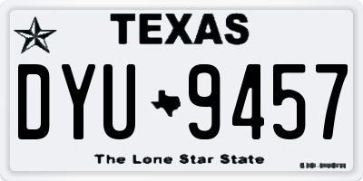 TX license plate DYU9457
