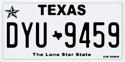 TX license plate DYU9459