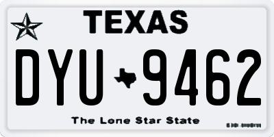 TX license plate DYU9462