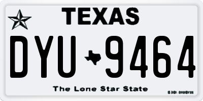 TX license plate DYU9464