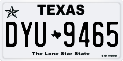 TX license plate DYU9465