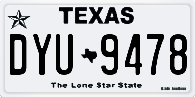 TX license plate DYU9478